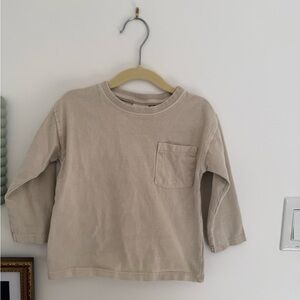 Zara Kids Cream Long Sleeve Tee 12-18 months